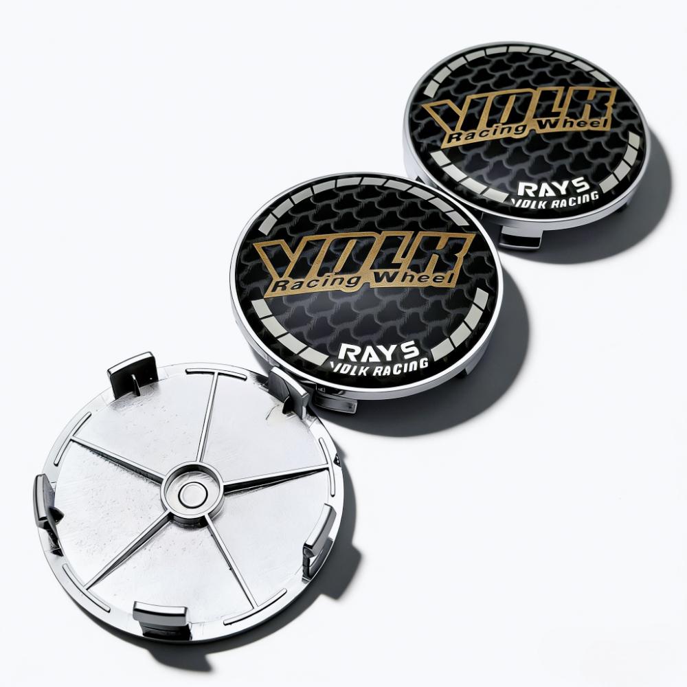 4 Stück JDM VOLK Racing Logo Emblem Auto Radnabendeckel 68MM 63MM Radnabe Abzeichen Rays Felge Radkappen Staubschutz Auto Zubehör