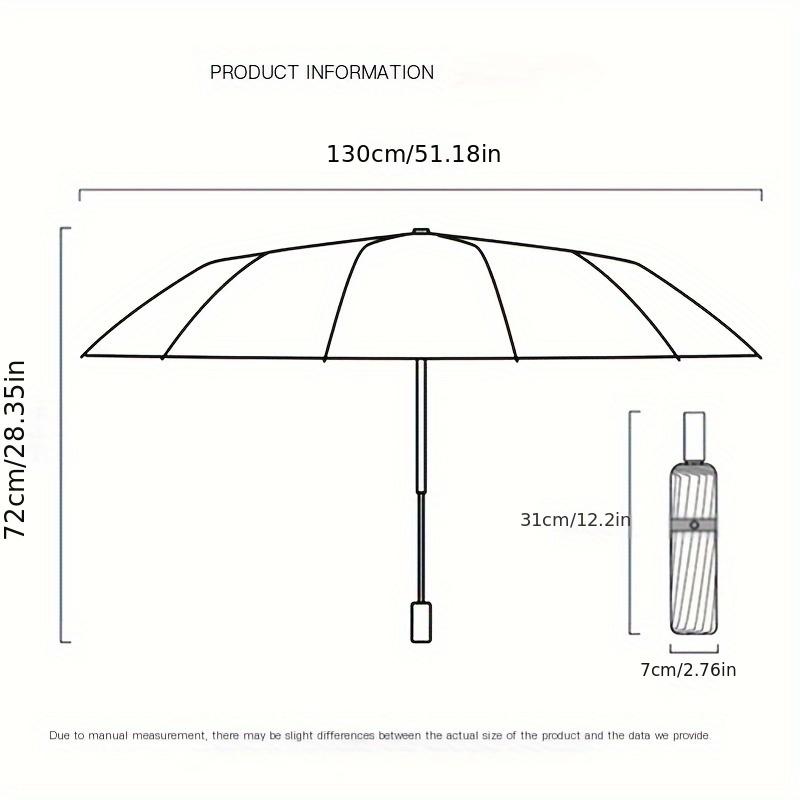 Extra-Large Windproof Umbrella with UV Protection - Durable, Waterproof, Manual Open for Sun & Rain
