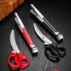 2PCS Korean Style Steel Barbecue Clip Scissors Set High-temperature Resistant Multi-purpose Barbecue Tools Durable