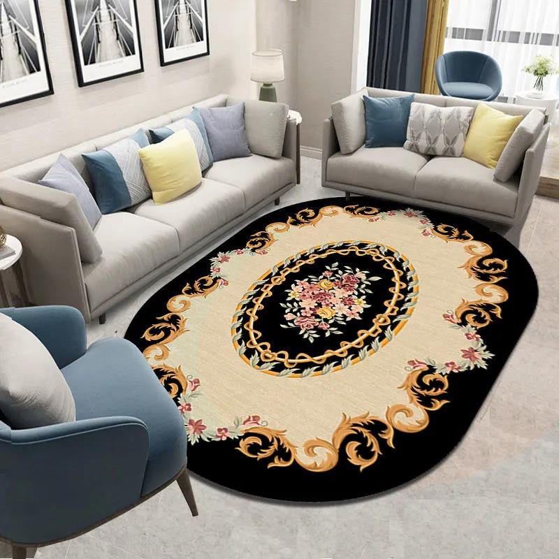 Oval Carpet Cushion Bedroom Sofa Bed Front Carpet Living Room Bedside Rug Washable Mat