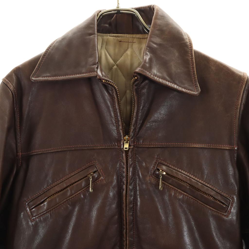 VINTAGE 60s 70s Talon Zip Tears Talon Single riders jacket Brown Men's Used