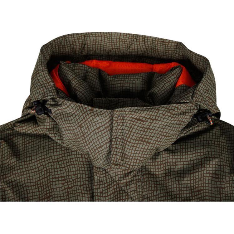 Converse Mid-length Printed Sideline Down Jacket Asia Sizing 'Olive Green' Men's 10007260-A01