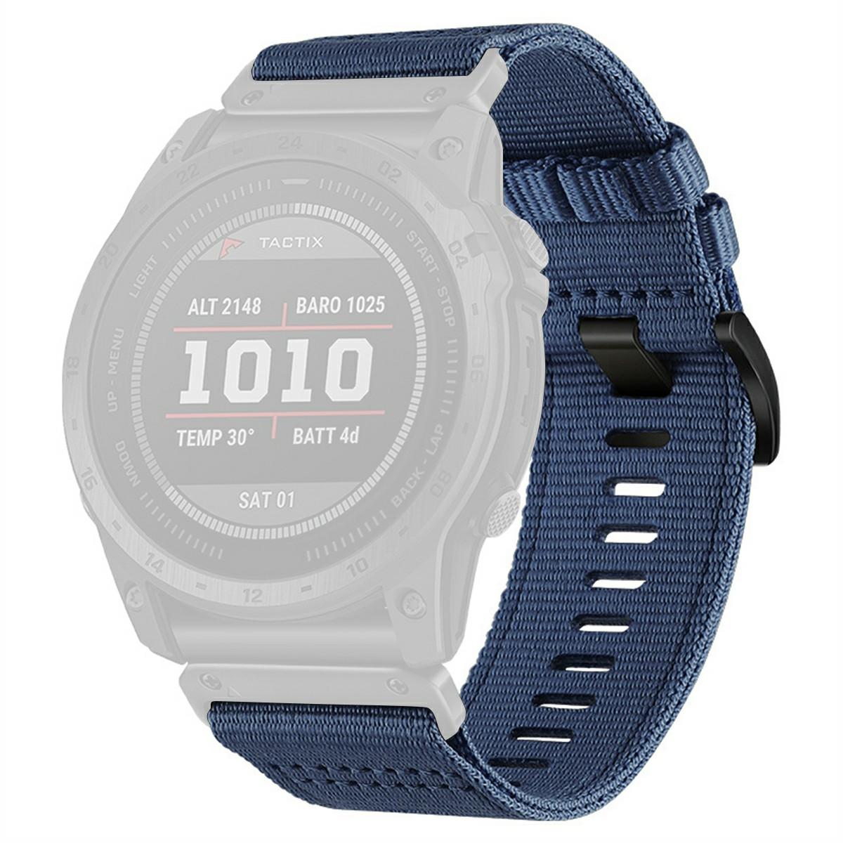 

Watchband for Garmin Fenix 8 51mm/Enduro 3/Instinct 2X Universal 26mm Quick Release Nylon Canvas Watch Strap Blue