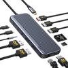 USB C Docking Station Dual Monitor for 4K Display,12 In 1 Laptop Docking Station Dual Displayport with HDMI,10Gbps USB A/C 3.1,USB