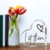 2D Flat Heart-Shaped Motivational Desk Decor, Inspiring Gift, Suitable for Wall Decoration, Porch, Room, Villa, Accents Home, Hallway, or Workplace -