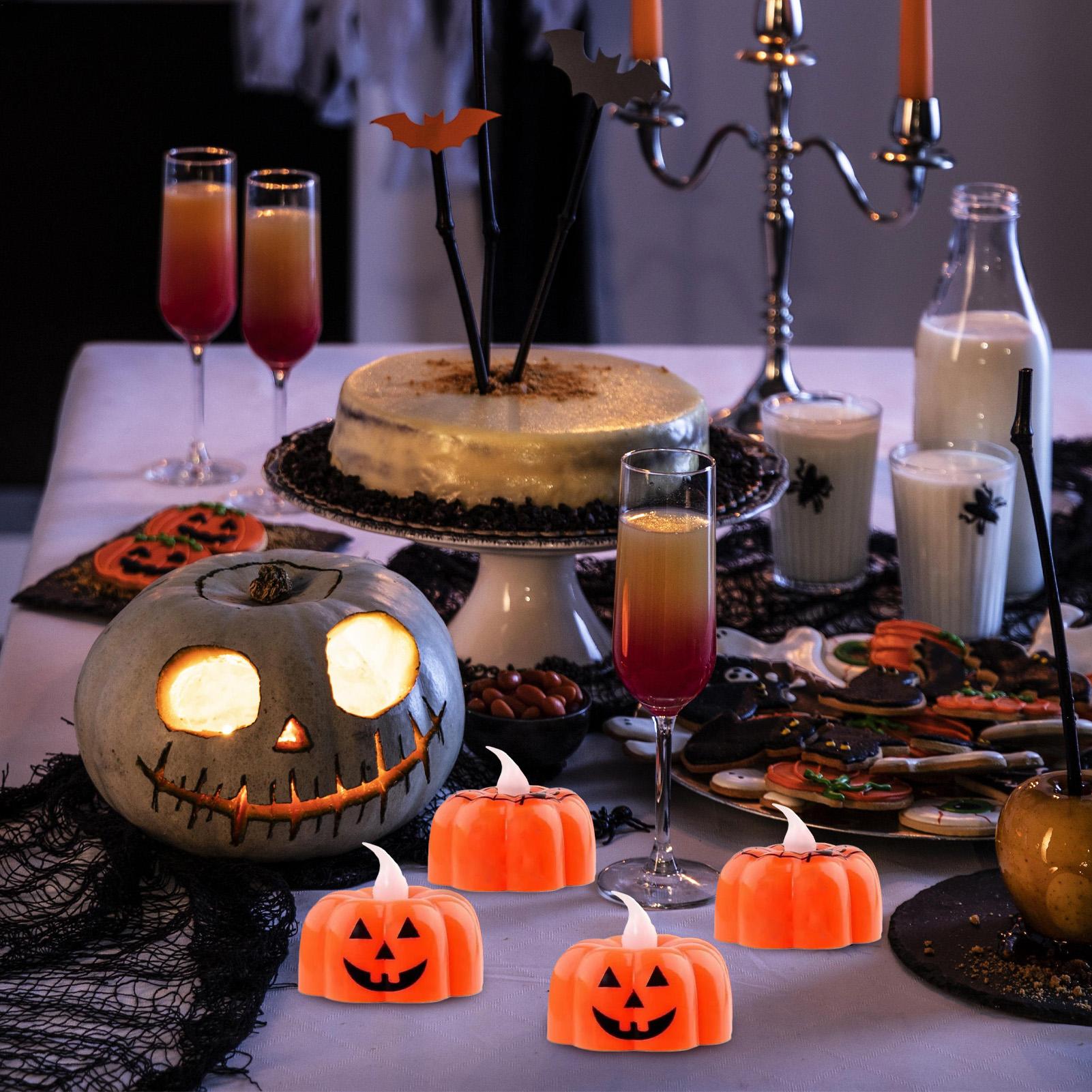 

Мерцающие свечи-таблетки Беспламенные тыквенные свечи-таблетки 12 штук Хэллоуинская светодиодная лампа для праздничного мероприятия вечеринки CHINA