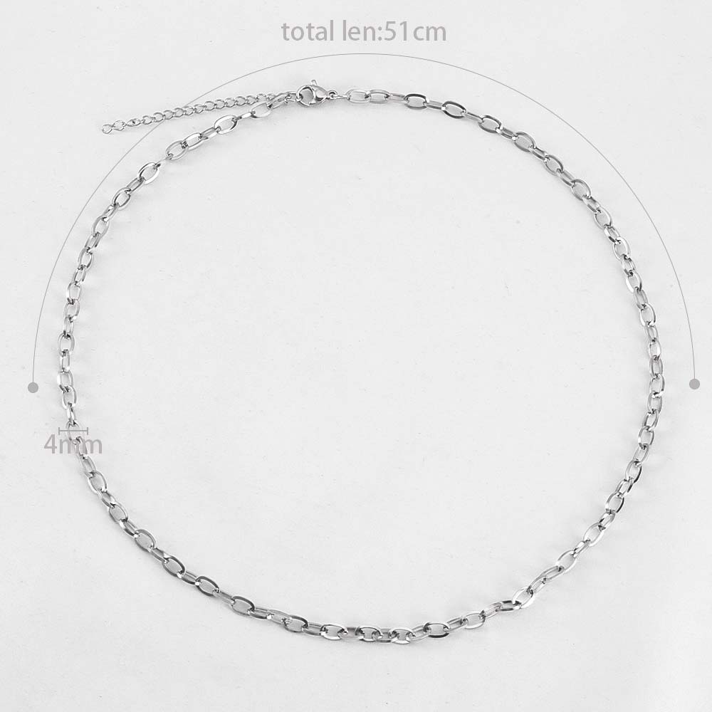 1PC 5PCS New Stainless Steel Frosted Necklace Bracelet Set Jewelry Making Gift Thick Link Chain OT Buckle Clasp Handmade Chokers