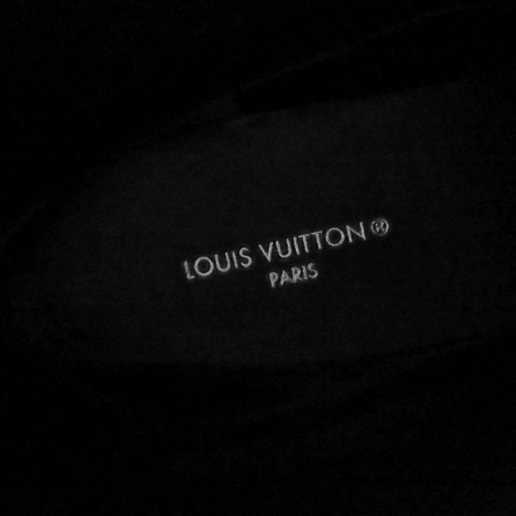 Excellent LOUIS VUITTON Knee-high boots LV logo leather black leather Women 36 Used