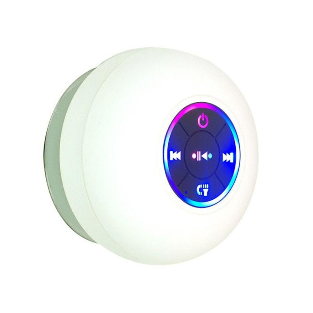 

LED Light Bluetooth Speaker with Suction Cup Audio Player New Wireless Speaker Bathroom білий