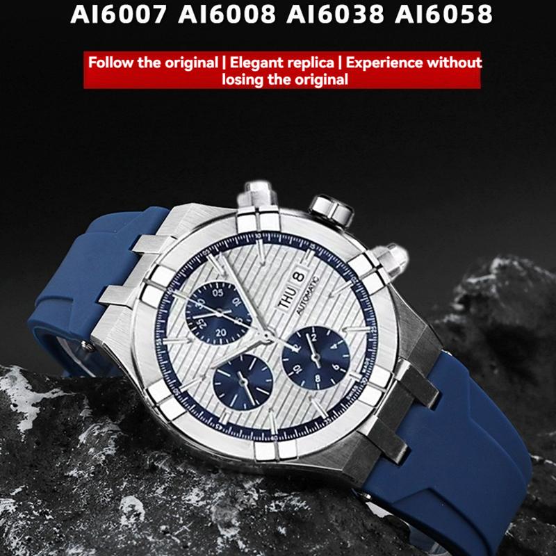 Para Maurice Lacroix AIKON AI1108 AI6008 AI6007 AI6038 AI6058 Correa de Silicona Suave Impermeable para Reloj | Correa de Goma de Liberación Rápida