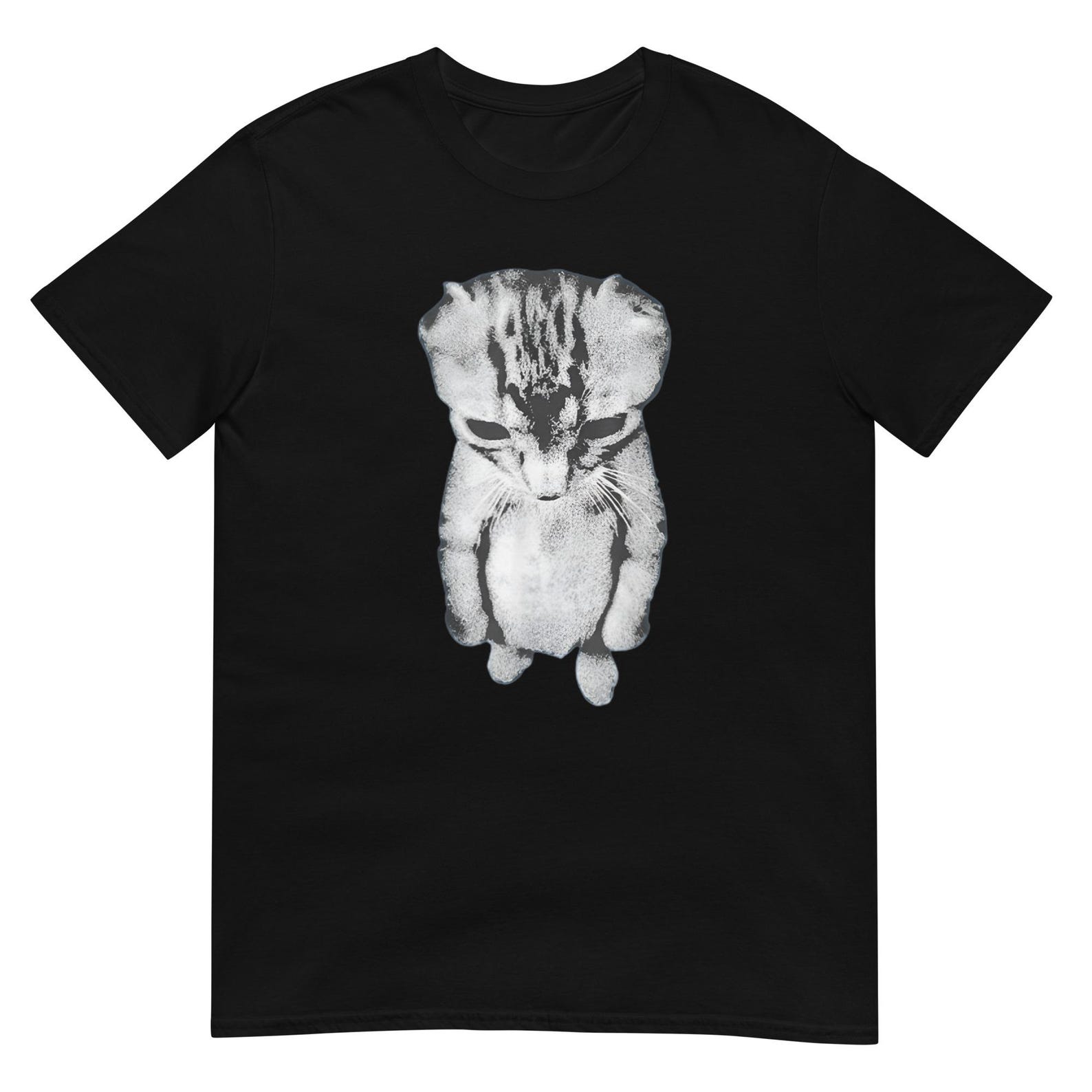 Sad Kitten Meme Standing Cat T-Shirt, Cute Funny Cat Meme Tee, Cat Lover Gift for Animal Fans L