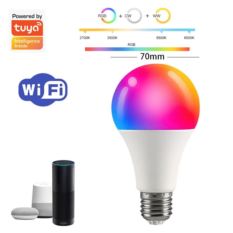 Tuya Smart WiFi E27 Bulb, Dual Mode, 7-Color, Voice-Control, Remote Scheduling