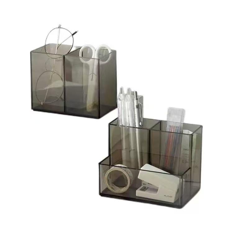 Simple Cute Desktop Transparent Pen Holder - Large Capacity Stationery Organizer