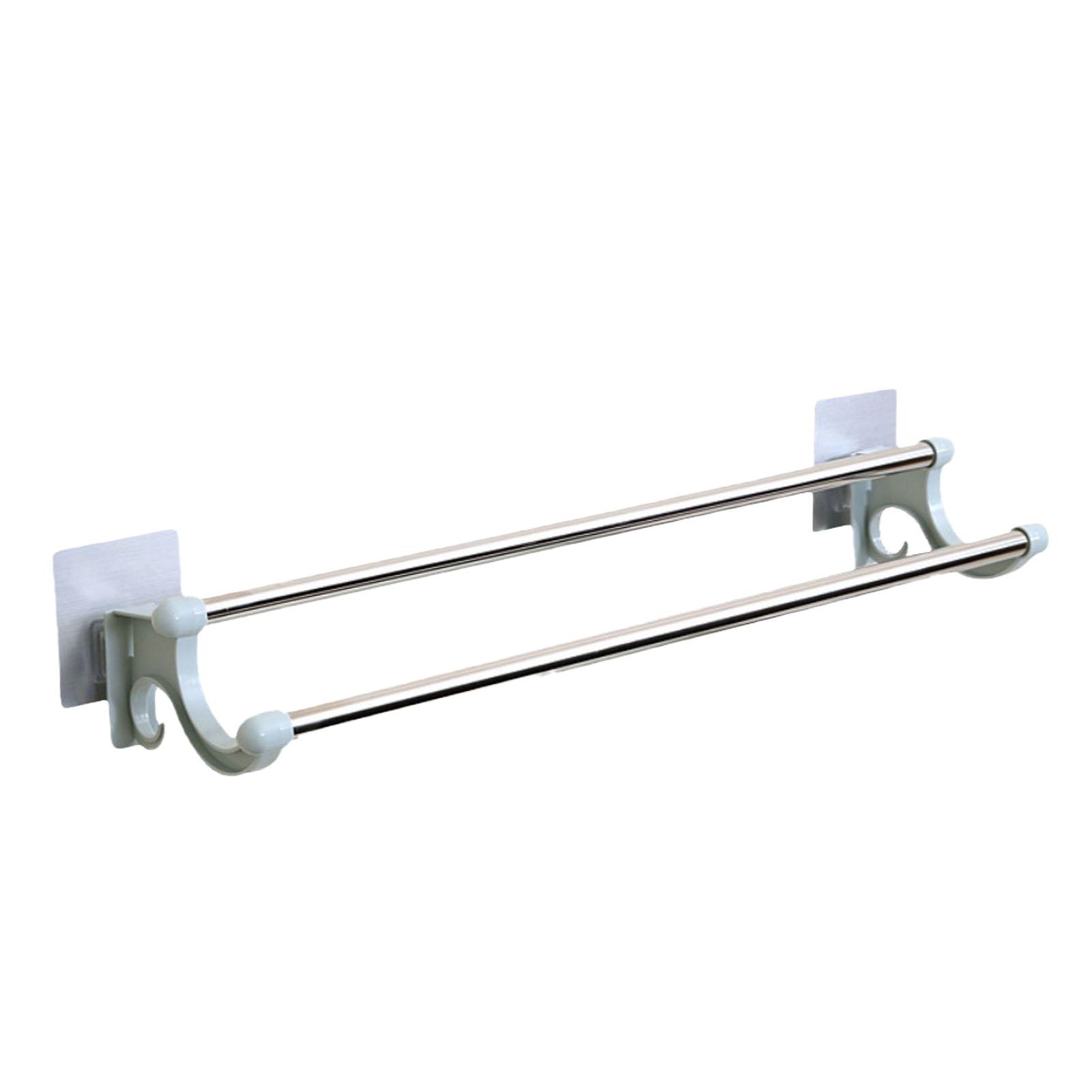 

Double Towel Bar Plastic Stainless Steel Bath Towel Rack for Bathroom Double Towel Holder Wall Mount Towel Hanger