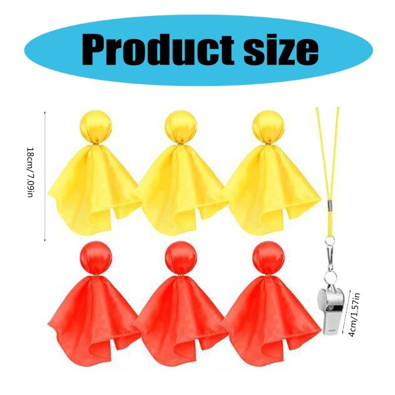 6pcs Referee Flags Football Penalty Flags for Soccer Ref Umpire Coaches Challenge Flags for Football Party Accessory