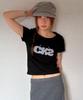 CHICKS Dot Star Bold Logo Slim Fit Short Sleeve T-Shirt Black