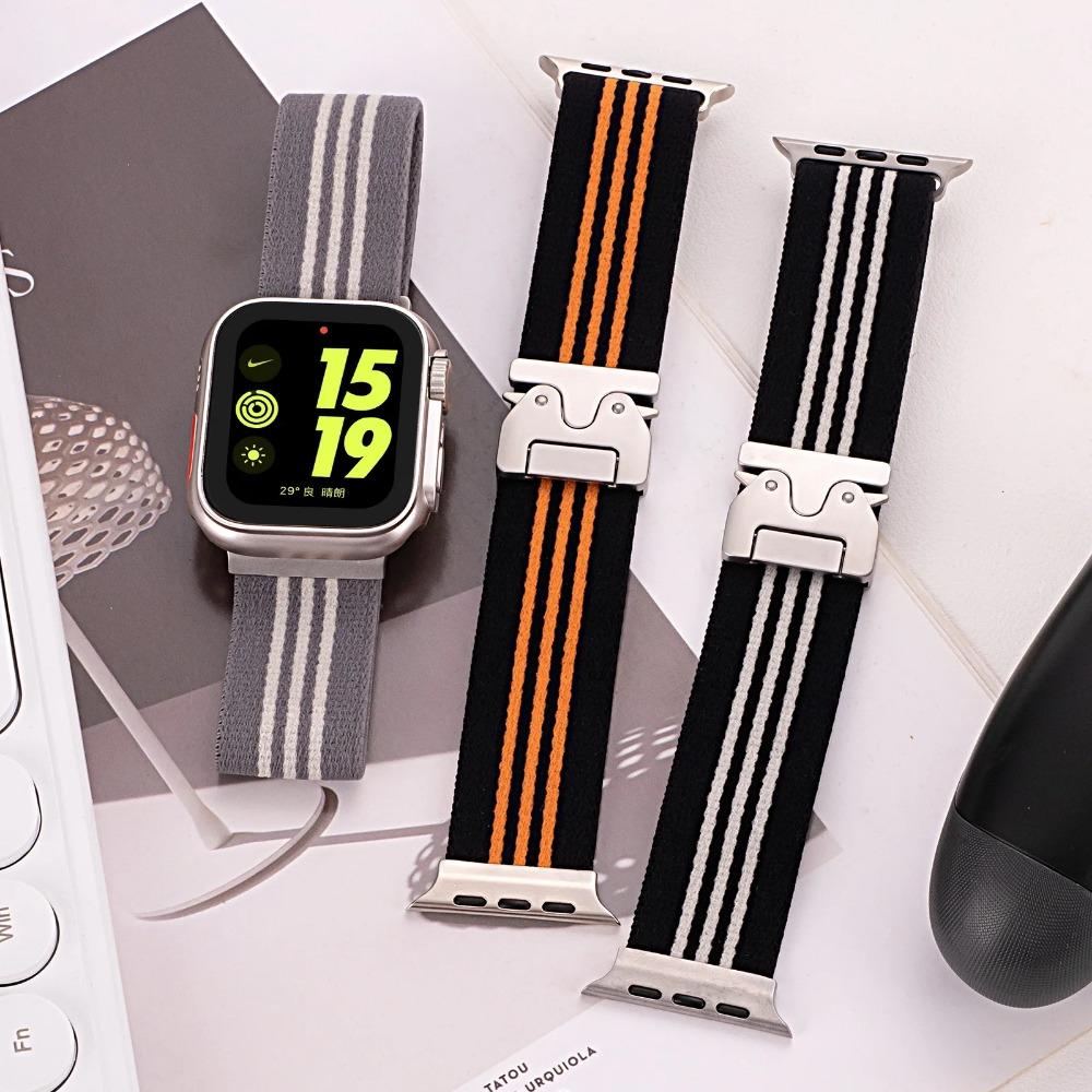 Nylon Braided Strap for Apple Watch 10 Strap 40mm 44mm 46mm 42mm 49mm 45mm 41mm 38mm IWatch Ultra2 SE 9 8 7 6 Band Bracelet