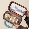 Dunhuang Ru Kiln Travel Tea Set One Pot Three Cups Portable Outdoor Tea Pot Teacup Gift