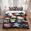 3pcs Halloween Compilation Hello Kitty Bedding Set Includes 1 Quilt Cover and 2 Pillowcases, Comfortable Bedding with Stylish Design for Bedroom S025