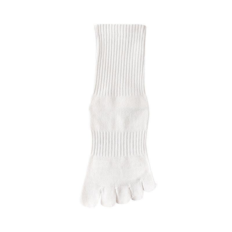 Women's Sweat-absorbing Yoga Socks, Anti-slip Pilates Five-finger Socks, Mid-calf Sports and Fitness Socks
