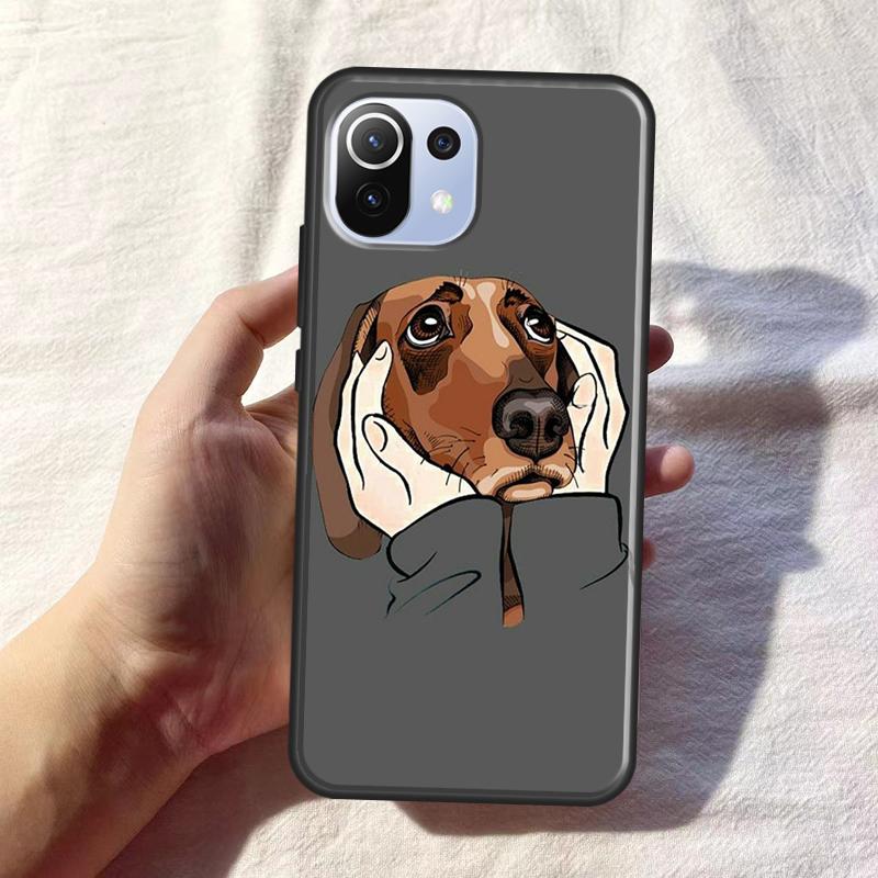 Cartoon Dachshund Sausage Dog For POCO F5 F3 F4 X4 GT M5s X3 X5 Pro Phone Case For Xiaomi 12T 11T Pro 12 X 13 Lite Cover