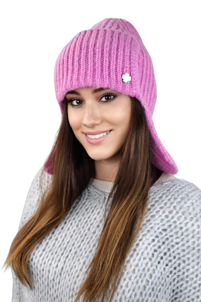 Amethyst Ushanka Winter Hat Color Dark Pink
