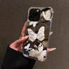 Pink Butterfly Mirror Phone Case For Samsung Galaxy A06 A14 A23 A36 A52 A55 A56 S25 S24 S23 S22 S21 Ultra Plus FE Silicone Cover