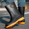 High-end Rain Shoes Men's Closed Rainproof Waterproof Shoes High Long Tube Non-slip Rain Boots Bundle Work Shoes Rubber Shoes Fishing Shoes