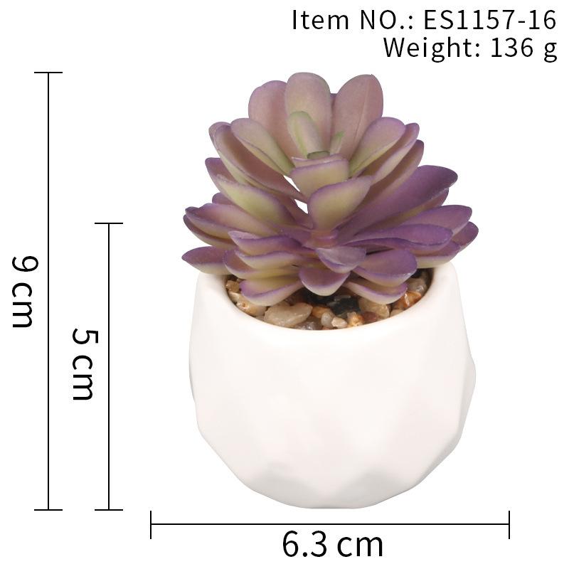 Office Potted Plant Fake Succulent Ceramic Pot Mini Pink Succulent Diamond Cup Potted Plant Second Hair Anti-Drop Potted Plant