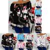 Off Women Shoulder Floral Tops Ladies Summer Loose T Shirt Blouse Plus Size