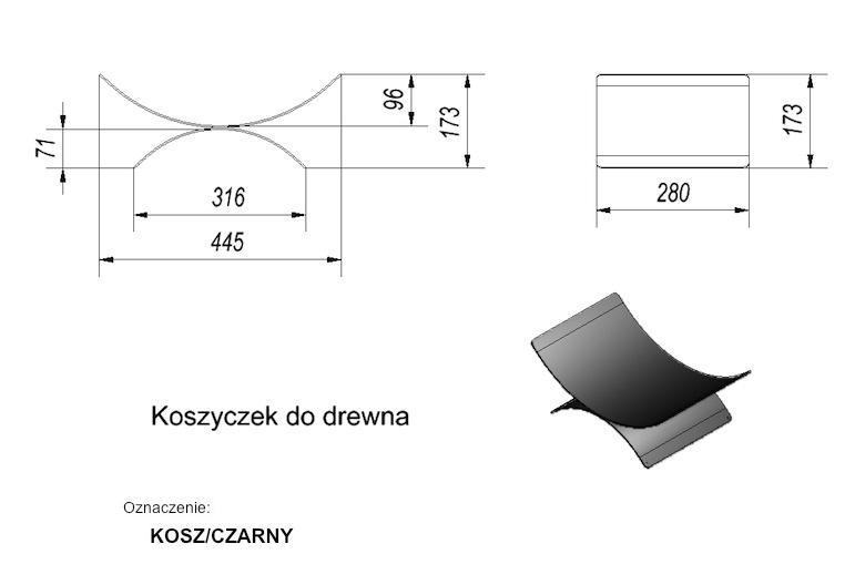 Black Wood Basket