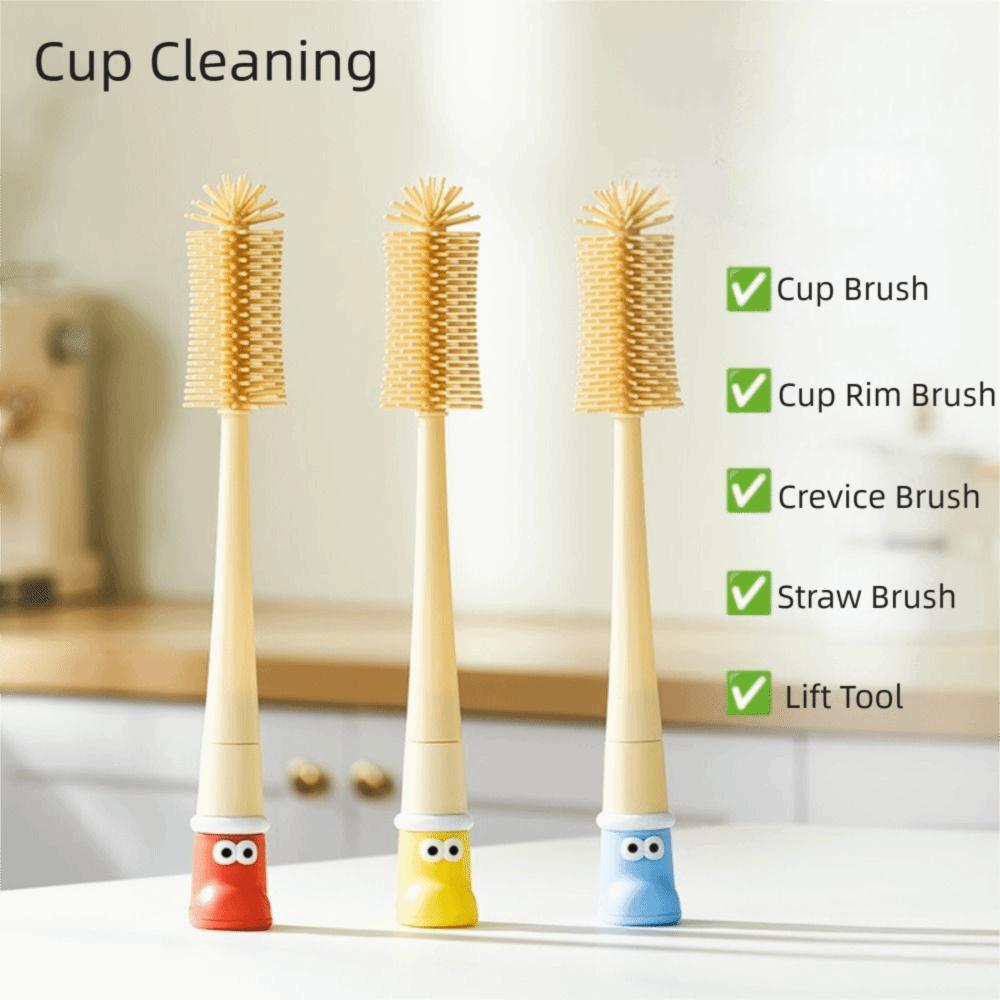 Multi-functional Cup Cleaning Brush Long Handle Glass Brush  Water Bottles Cleaner Tool