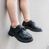 Children Leather Shoes for Party Wedding Black Glossy Non-slip Kids UK Uniform School Shoes Children Casual Loafers Round-toe
