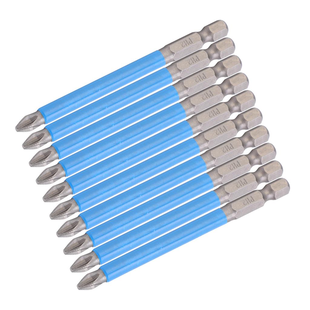 10Pcs Cross Screwdriver Bits 90mm PH2 NonSlip Magnetic Electric Drill Bits Accessory