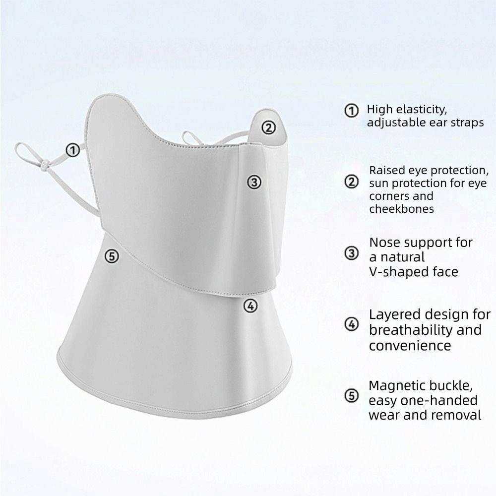 Breathable Ice Silk Mask Summer Face Gini Mask Adjustable Sunscreen Mask  Riding