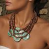 Statement Vintage Beads Necklace Handmade for Woman Girl Trendy Vintage Wedding Party Jewelry