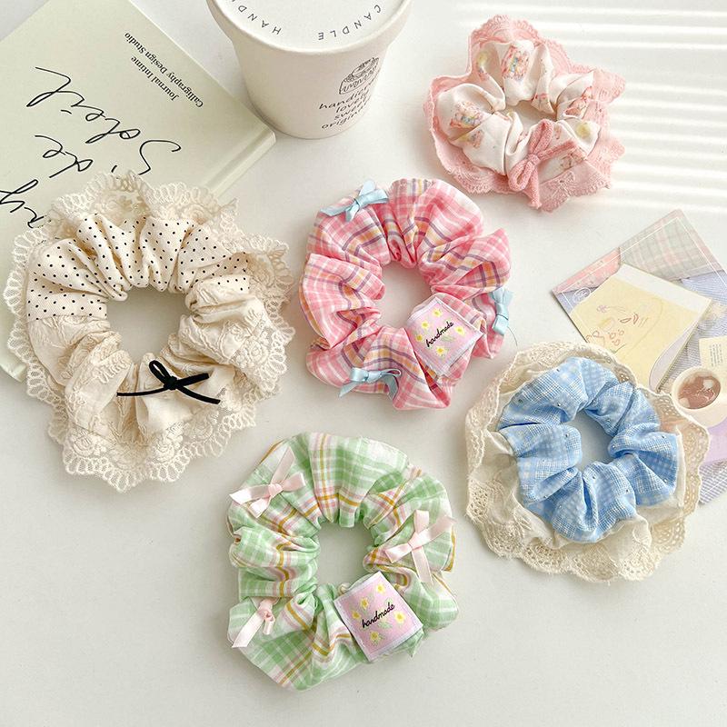 Children's Floral Lace Double-Layer Scrunchie Hair Tie