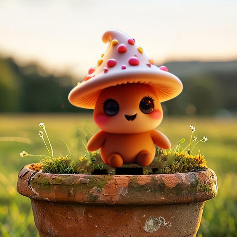 Acrylic Garden Floor Plug Cartoon Creative Mushroom Statue Sculptures Multifunctional Waterproof Mushroom Figurine