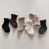 Korean Newborn Baby Socks Spring Autumn Infant Casual Sock Simple Solid Color Comfortable Cotton Kids Princess Socks