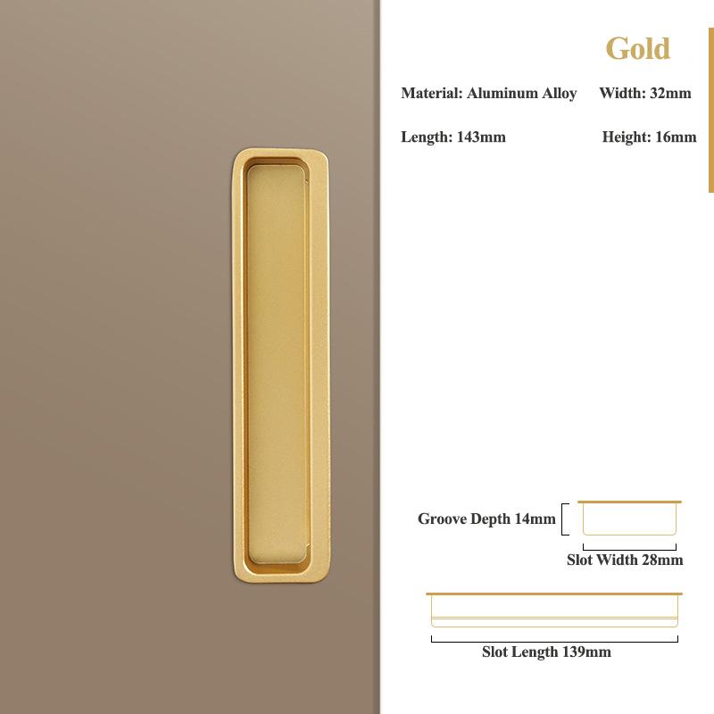 Modern Minimalist Embedded Grooved Sliding Door Handle Concealed Extended Cabinet Handle Wardrobe Closet Furniture Drawer Pulls
