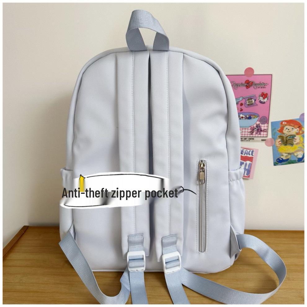 Stylish Solid Color Backpack for Junior High Girls & College Students