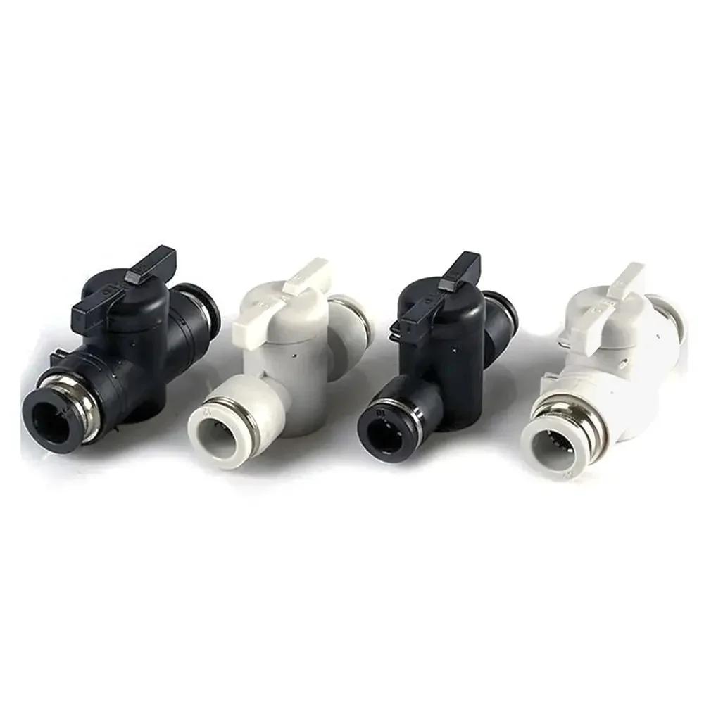 Plastic Pneumatic Hand Valve 4mm 6mm 8mm Black Push In Turn Switch Quick Joint Connector Manual Ball Current-limiting Valve