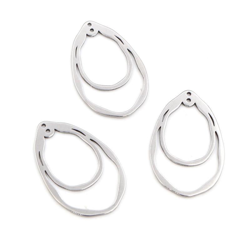 10pcs/lot 316 Stainless Steel Charms Geometry Metal Stamping Blanks DIY Porous Connector Pendant Necklace Earring Accessories