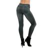 Women's Stretchy Slimming Faux Denim Cropped Leggings