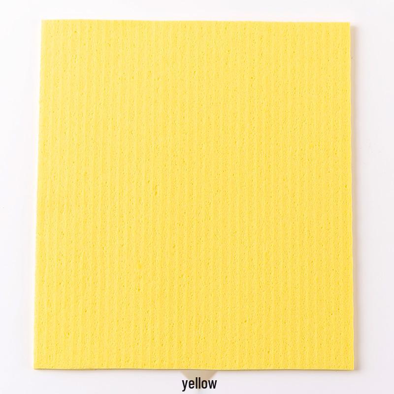 Oil-Resistant Wood Pulp Cotton Dishcloth - Absorbent & Durable for Kitchen Cleaning 18x20 cm жёлтый
