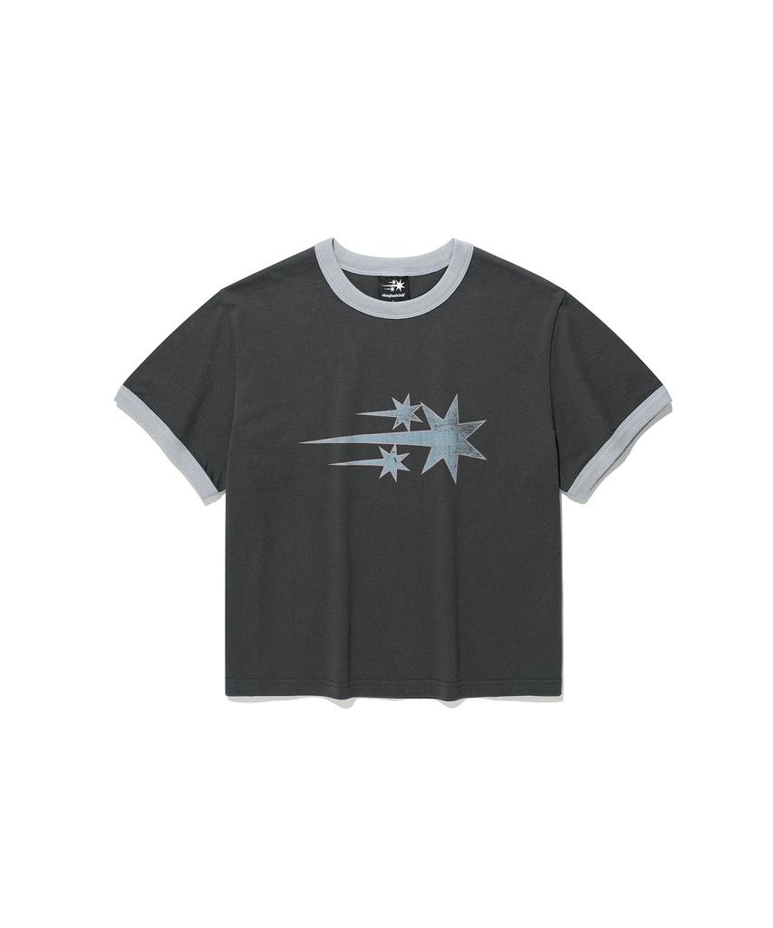 NICEGHOSTCLUB Vintage 3Star Basic Ringer Tee_Charcoal(Ng2Gmut538A)
