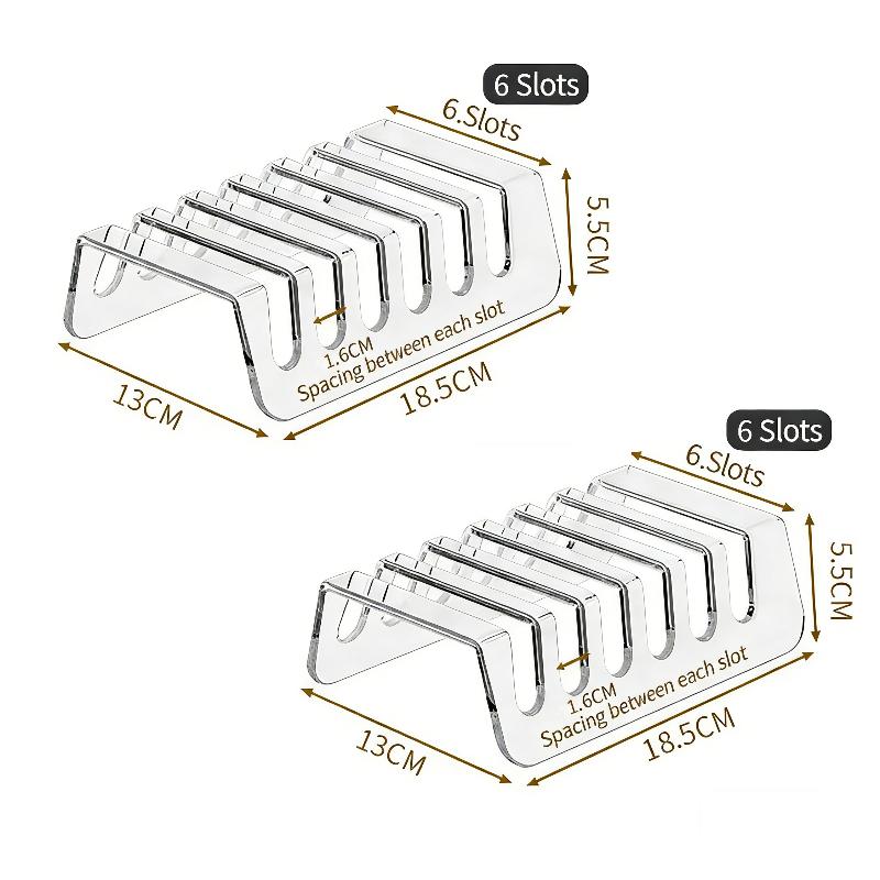 

2Pcs 6/8Grid Clear Acrylic Cd Display Shelf Multifunctional Cd Display Organizer For Vinyl Records Cassette Tapes Desktop Storag 2PCS 6 grids