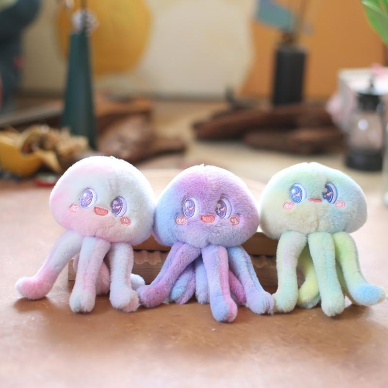 Ultra Soft Plush Toy Jellyfish Keychain Adorable Ocean Animal Stuffed Doll