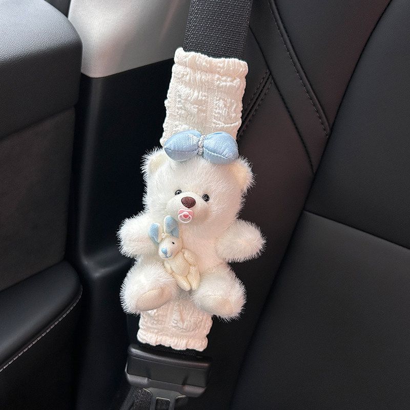 Car Seatbelt Shoulder Pad Anti-Neck-Strangling Cartoon Cute High-End Car Interior Decoration Car Child Protection Cover for Women