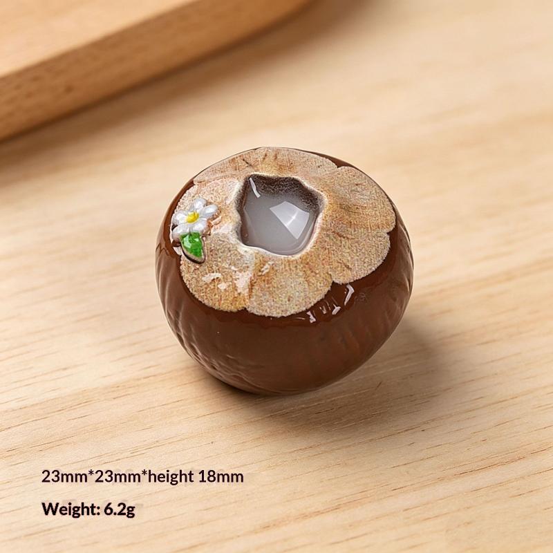 Mini Resin 3D Simulated Coconut Juice Decor 6Pcs Green Brown Accessories for DIY Handmade Gift Jewelry Making Craft